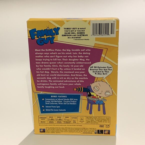Family Guy Volume 1: Seasons 1 & 2 (DVD, 1999) 4 Disc Set - Picture 5 of 5
